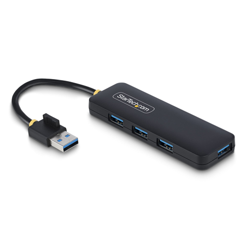 HUB StarTech.com H5A4A-USB-HUB Interfaz USB 3.2 Gen 1 (3.1 Gen 1) Type-A, 4 USB A 3.1, Plástico, Cantidad de puertos 4, Longitud de cable 0.145 m, Velocidad 5000 Mbit/s, Color Negro