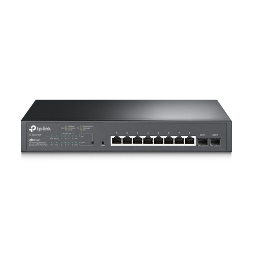 Switch TP-Link JetStream TL-SG2210MP Gestionado, L2/L2+, RJ-45 8, Gigabit Ethernet (10/100/1000), (PoE +) 8, 1U, Negro