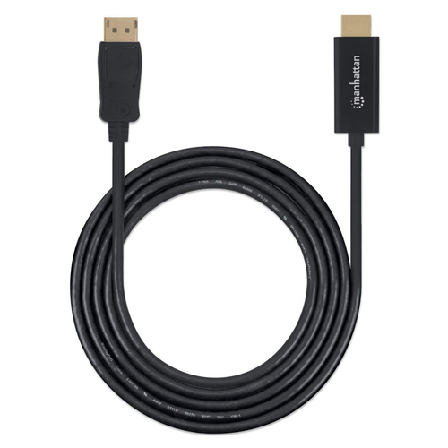 Miniatura 2 de Adaptador vídeo Manhattan Cable DisplayPort a HDMI 1080p DisplayPort a HDMI, 1 m, Negro