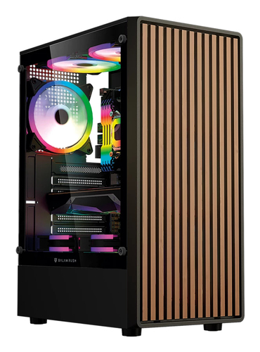 Miniatura 2 de Gabinete Balam Rush BR-943949 Midi Tower, PSU No, Vent. 3x 120 mm, Vent. 1x 120 mm, Negro, Madera