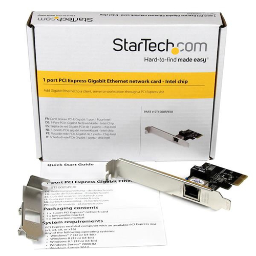 Miniatura 2 de Tarjetas de red StarTech.com PCI Express, RJ-45 1, 2000 Mbit/s, Alámbrico, Negro, Metálico