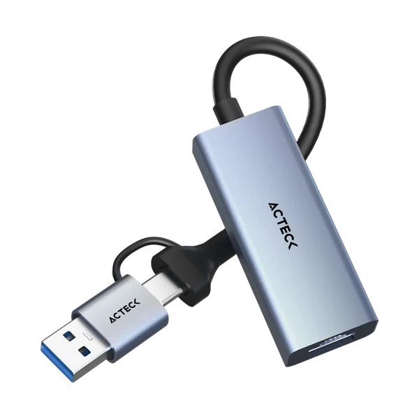 Adaptador de Red USB Acteck Gatex Net AN650, USB-A/C a RJ-45, Gris