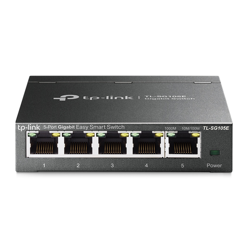Switch TP-Link TL-SG105E Gestionado, L2, RJ-45 5, Gigabit Ethernet (10/100/1000), Negro