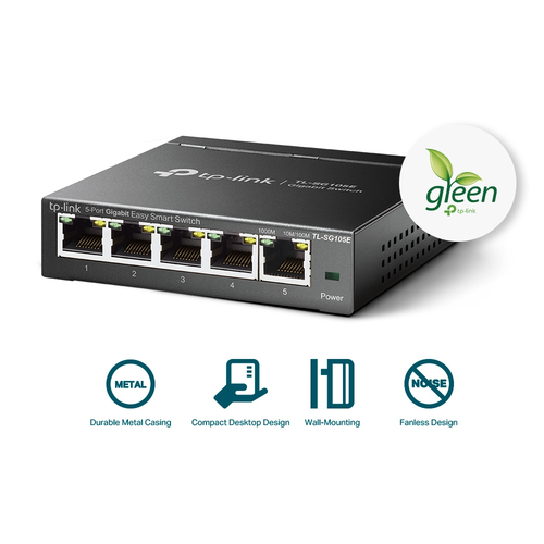 Miniatura 2 de Switch TP-Link TL-SG105E Gestionado, L2, RJ-45 5, Gigabit Ethernet (10/100/1000), Negro