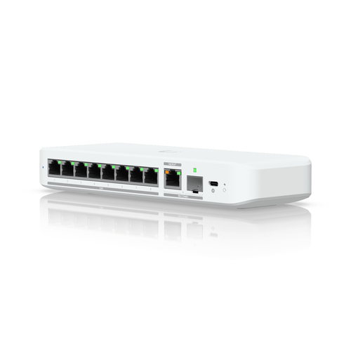 Switch Ubiquiti UniFi Flex 2.5G Gestionado, L2, RJ-45 8, 2.5G Ethernet (100/1000/2500), Montaje en escritorio/pared, Blanco