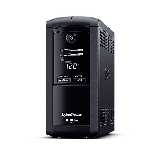 No Break CyberPower LCD CP1000AVRLCDa 1 kVA / 600 W, 1080 J, Entrada 139 V, 9 salidas AC, Negro