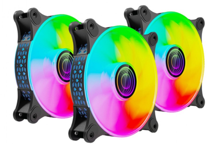 Ventilador Naceb Technology NA-0962 12 cm, LED Multi, Negro