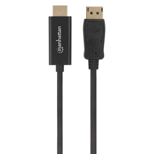 Miniatura 3 de Adaptador vídeo Manhattan Cable DisplayPort a HDMI 1080p HDMI a Displayport, 3 m, Negro