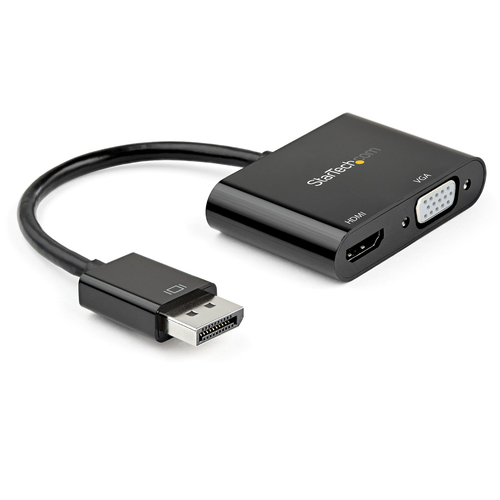 Adaptador vídeo StarTech.com DisplayPort a HDMI + VGA (D-Sub), Negro