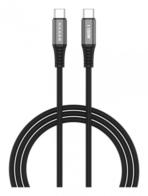 Cable USB Naceb Technology NA-0141 USB C a USB C, Negro