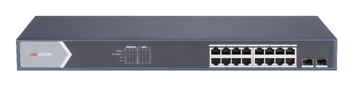 Switch Hikvision DS-3E1518P-SI Gestionado, L2, RJ-45 16, Gigabit Ethernet (10/100/1000), 16 POE, 1U, Negro