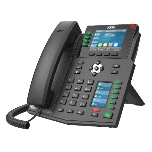 Teléfono Ip Fanvil X5U Terminal con conexión por cable, PoE, 16 líneas, Negro