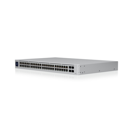 Switch Ubiquiti UniFi USW-48-POE Gestionado, L2, RJ-45 48, Gigabit Ethernet (10/100/1000), (PoE +) 32, 1U, Acero inoxidable