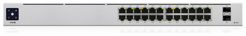 Switch Ubiquiti UniFi UniFi 24-Port PoE Gestionado, L2/L3, RJ-45 24, Gigabit Ethernet (10/100/1000), (PoE +) 16, 1U, Plata