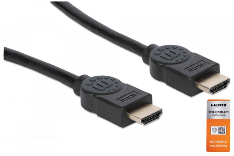 Cable Hdmi Manhattan Canal Ethernet, 1.8 m, 18 Gbit/s, Negro