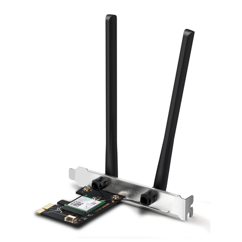 Tarjeta de red inalambrica Mercusys MA80XE PCI Express, Wi-Fi 6 (802.11ax), Negro