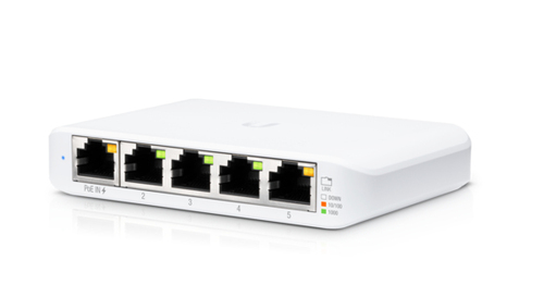 Switch Ubiquiti UniFi USW Flex Mini Gestionado, RJ-45 5, Gigabit Ethernet (10/100/1000), Blanco