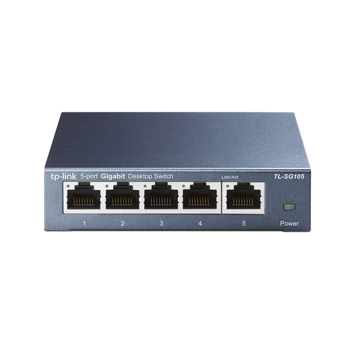 Switch TP-Link TL-SG105 No administrado, L2, RJ-45 5, Gigabit Ethernet (10/100/1000), Negro