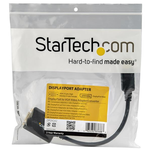 Miniatura 2 de Adaptador vídeo StarTech.com DisplayPort a VGA (D-Sub), 0.225 m, Negro