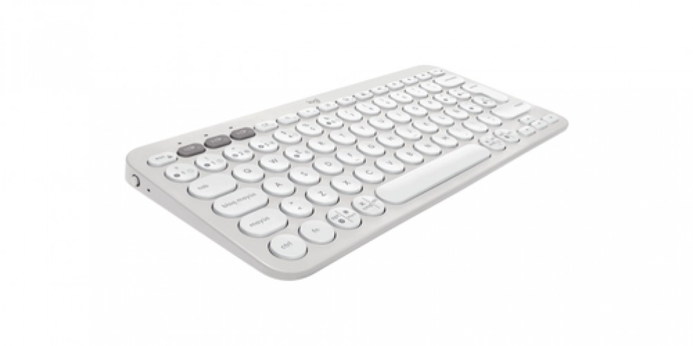 Teclado Logitech Pebble Keys 2 K380s Español, Inalámbrico, Bluetooth, Interruptor de llave de tijera, Blanco