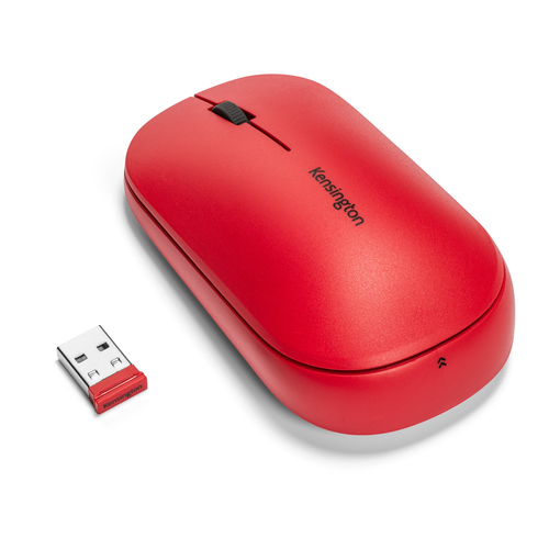 Mouse Kensington Mouse con conexión inalámbrica dual SureTrack™ (rojo) 3 Botones, 2400 DPI, RF inalámbrico + bluetooth, 10 m, Rojo