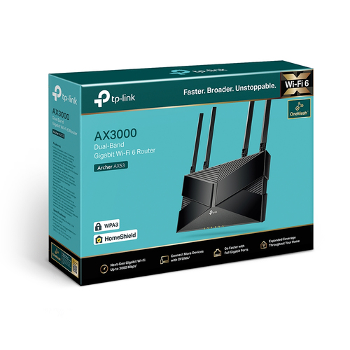 Miniatura 3 de Ruteador Inalámbrico TP-Link Archer Archer AX53 4 ant., Wi-Fi 6 (802.11ax), 4 RJ-45, 2402 Mbit/s, Negro