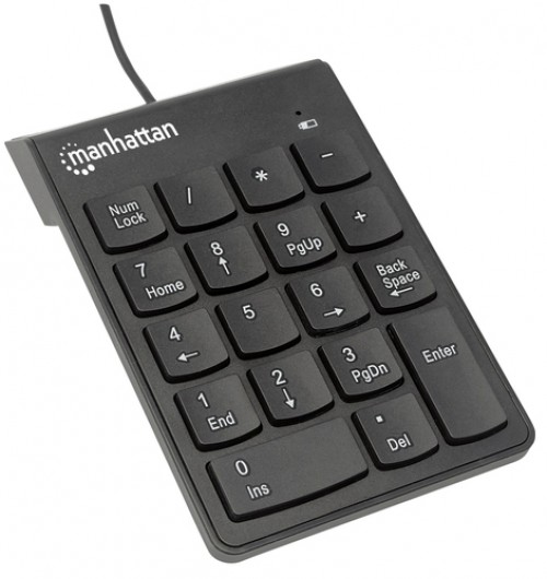 Miniatura 4 de Teclado numérico Manhattan Teclado numérico alámbrico USB, Indicadores LED, Negro