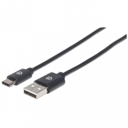 Cable USB Manhattan USB C a USB A, 480 Mbit/s, Negro