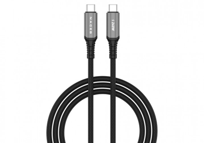 Cable USB Naceb Technology NA-0142 USB C a USB C, Negro