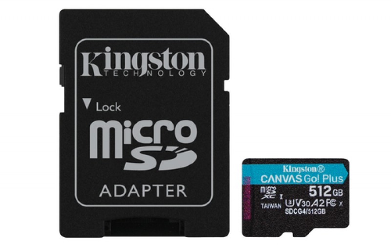 Memoria Kingston Technology Canvas Go! Plus 512 GB, Velocidad 200 MB/s, Clase 10