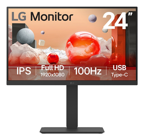 Monitor LG 24BA650 LED, 23.8", Full HD, IPS, 100 Hz, 5 ms, Negro