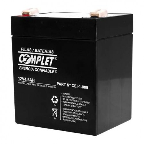 Bateria para UPS Complet CEI-1-009 Plomo ácido, 12 V, 4500 Ah, Negro