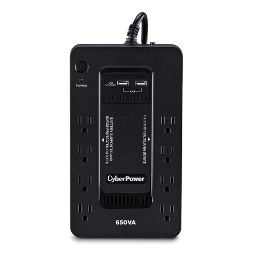 No Break CyberPower SX650U 650 kVA / 360 W, 890 J, Entrada 120 V, 8 salidas AC, Negro