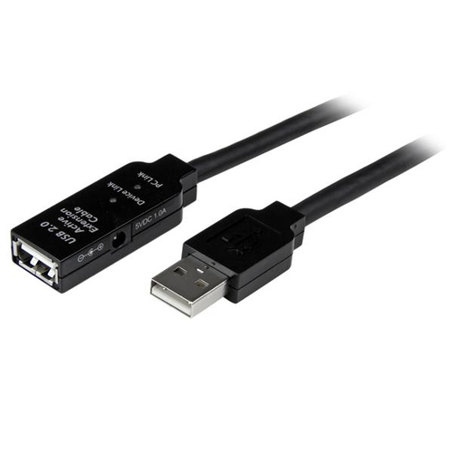 EXTENSOR StarTech.com 15 m, USB A a USB A, Macho/Hembra, Negro