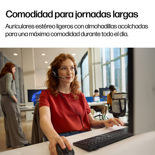 Miniatura 2 de Audífonos HP Poly Mission 625 Stereo USB Wired Headset Diadema, Alámbrico, Negro