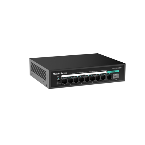 Miniatura 4 de Switch Ruijie Networks RG-ES110GS-P-L No administrado, RJ-45 8, Gigabit Ethernet (10/100/1000), (PoE +) 8, Negro