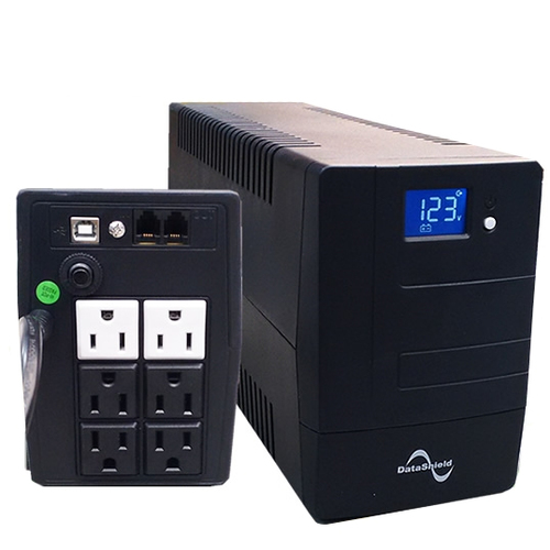 No Break DataShield KS-800LCD 0.8 kVA 6 salidas AC, Negro