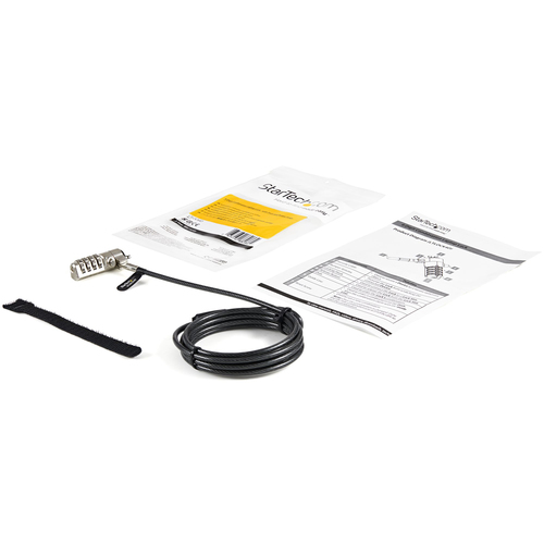 Miniatura 2 de Cable antirrobo StarTech.com Cerradura con combinación, 2 m, Zinc de acero, Negro, Plata