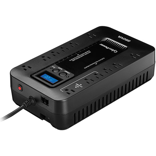 No Break CyberPower EC850LCD 0.85 kVA / 510 W, 526 J, Entrada 140 V, Salida 120 V, 12 salidas AC, Negro