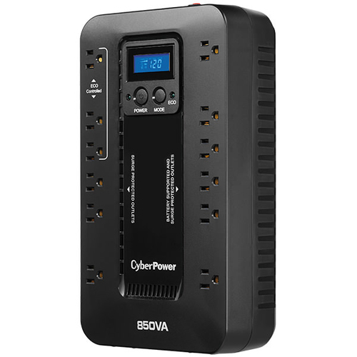 Miniatura 4 de No Break CyberPower EC850LCD 0.85 kVA / 510 W, 526 J, Entrada 140 V, Salida 120 V, 12 salidas AC, Negro
