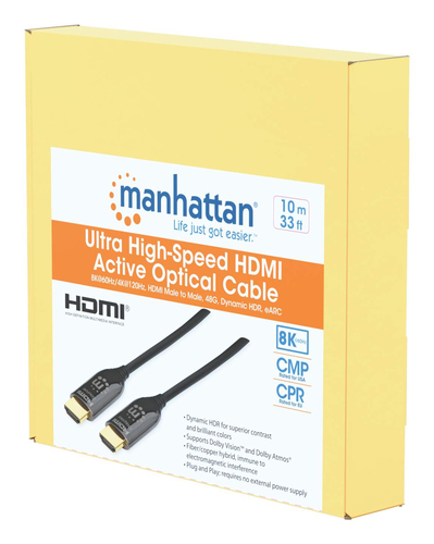 Miniatura 5 de Cable Hdmi Manhattan V. 2.1, Canal Ethernet, 10 m, 48 Gbit/s, 4320p, Negro