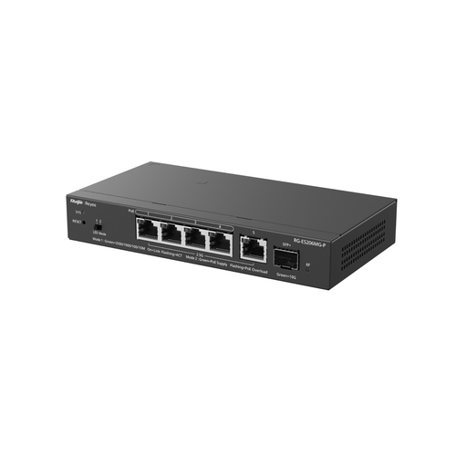Miniatura 3 de Switch Ruijie Networks RG-ES206MG-P Gestionado, L2, RJ-45 5, 2.5G Ethernet (100/1000/2500), Montaje en escritorio/pared, Negro