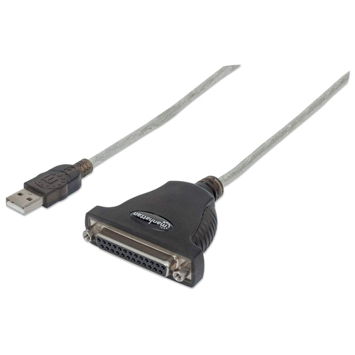 Cable Paralelo Manhattan 1.8 m, USB A a Parallel; 25-pin, Macho/Hembra