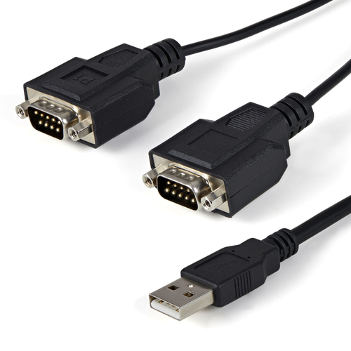 Cable serial StarTech.com 2.1 m, USB 2.0 A a 2 x DB-9, Macho- Macho
