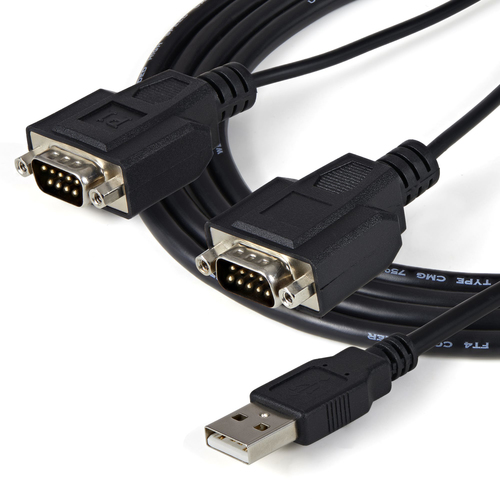 Miniatura 2 de Cable serial StarTech.com 2.1 m, USB 2.0 A a 2 x DB-9, Macho- Macho