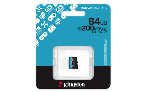 Miniatura 4 de Memoria Kingston Technology Canvas Go! Plus 64 GB, Velocidad 200 MB/s, Clase 10