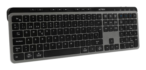 Miniatura 5 de Teclado Acteck Inspire Krea TI755 Español, Inalámbrico, RF inalámbrico + bluetooth, Interruptor de llave de tijera, Negro, Gris