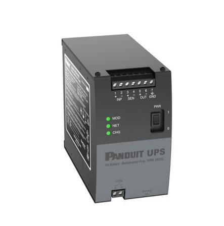 No Break Panduit Riel DIN / 100 W, Entrada 24 V, Negro, Gris