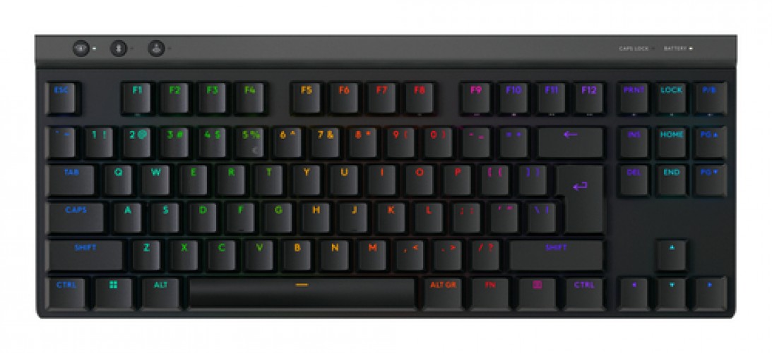 Teclado Logitech G G515 LIGHTSPEED TKL Inglés, Inalámbrico, RF inalámbrico + bluetooth, Interruptor mecánico, LED RGB, Negro
