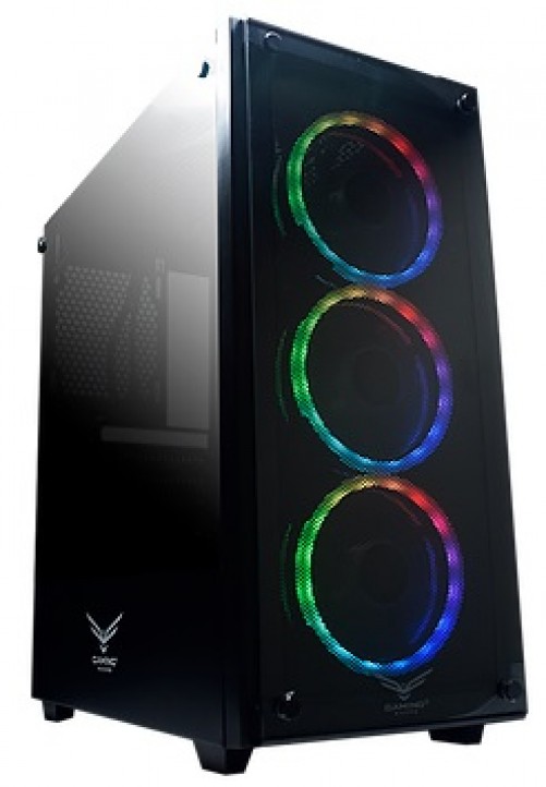 Gabinete Naceb Technology Player PSU No, Vent. 3x 120 mm, Negro